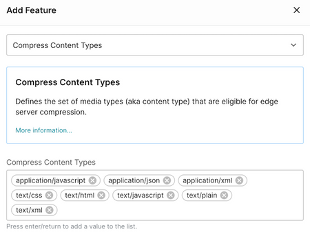 Compress Content Types Feature